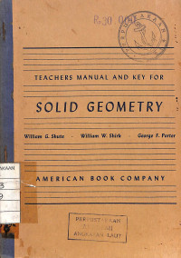 Image of Teachers Manual and Key for Solid Geometry