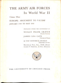 Image of The Army Air Forces In World War II Volume Three