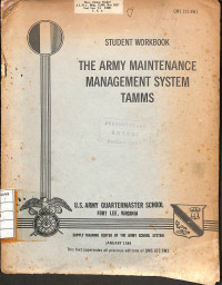 Image of The Army Maintenance Management System Tamms