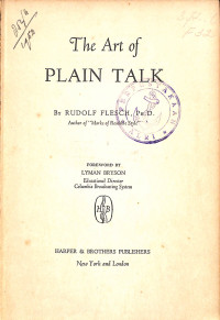 Image of The Art Plain Talk