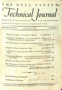 Image of The Bell System Technical Journal 1958