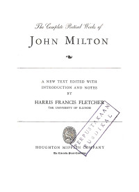 Image of The Complete Poetical Works of John Milton