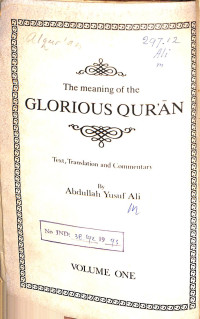 Image of The Meaning Of The Glorious Qur'an , Volume One