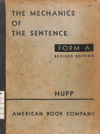 Image of The Mechanics of the  Sentence : Form A - Revised Edition