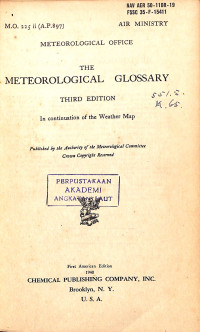 Image of The Meteorological Glossary - Third Edition