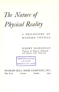Image of The Nature of Physical Reality a philosphy of Modern Physics