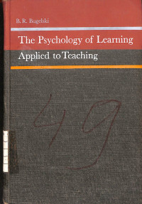 Image of The Psychology of Learning Applied to Teaching