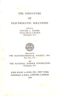 Image of The Structure of Electrolytic Solutions
