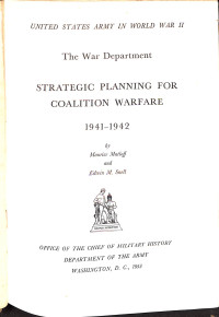 Image of The War Department Strategic Planning For Coalition Warfare