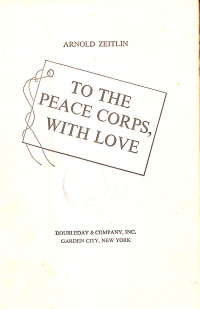 Image of To the peace Corps, with love