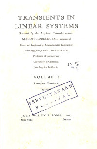 Image of Transients in Linear Systems Volume 1