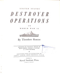 Image of United States Destroyer Operations in World War II