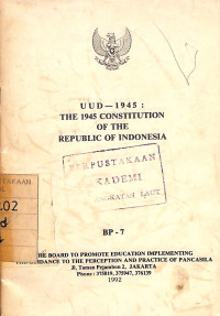 Image of UUD - 1945 : The 1945 Constitution of the Republic of Indonesia