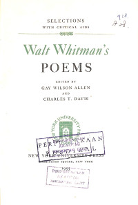 Image of Walt Whitman's Poems