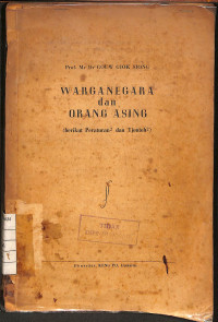 Image of Warga Negara dan Orang Asing (berikut Peraturan2 dan Tjontoh2)