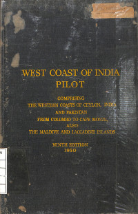 Image of West Coast of India Pilot - Ninth Edition 1950