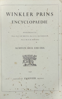 Image of Winkler Prins Encyclopaedie : Achtste Deel EHE-FRA