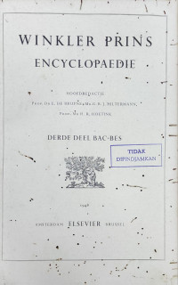 Image of Winkler Prins Encyclopaedie : Derde Deeel BAC-BES
