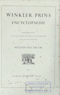 Image of Winkler Prins Encyclopaedie : Negende Deel FRE-GRI