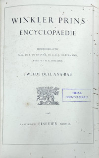 Image of Winkler Prins Encyclopaedie : Tweede Deel ANA-BAB