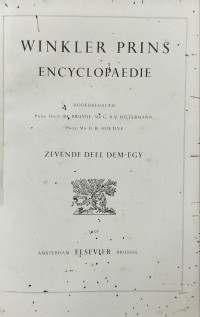 Image of Winkler Prins Encyclopaedie : Zevende Deel DEM-EGY